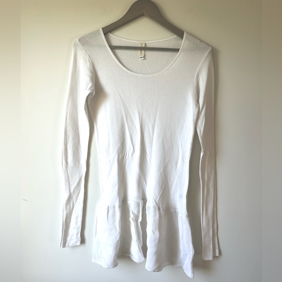 Neesh White Long Sleeve Tee, Rayon Flow Bottom - Picture 1 of 8